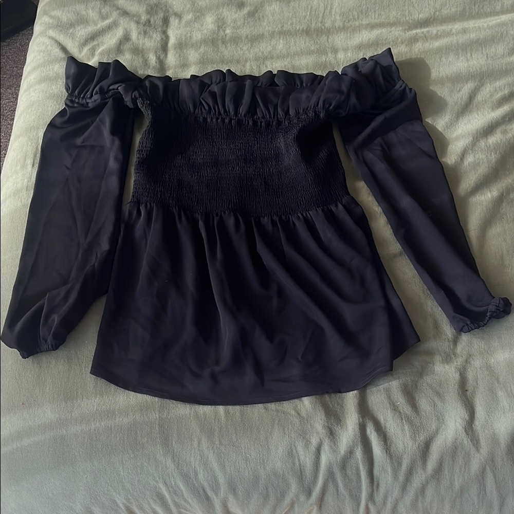 Chelsea28 Black Off-Shoulder Blouse